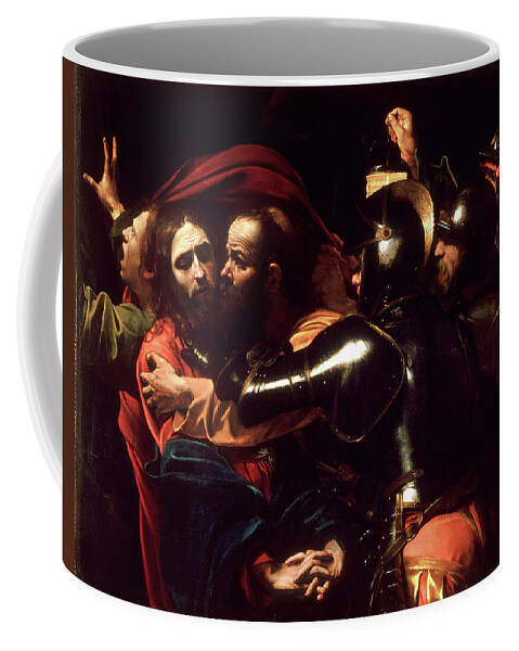 Passion Coffee Mug featuring the painting The Taking of Christ by Michelangelo Merisi da Caravaggio