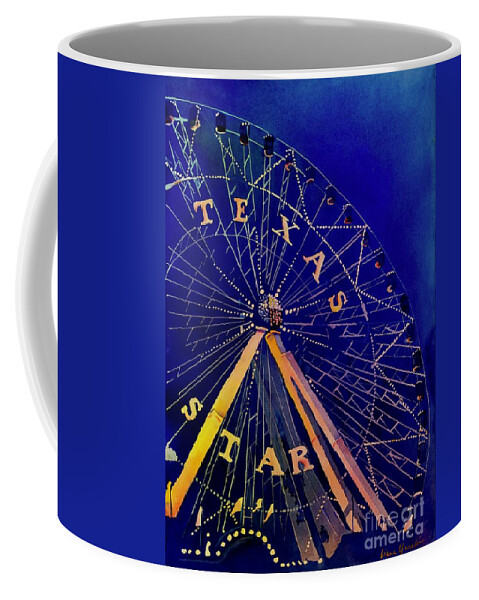 Ferris Wheel Coffee Mug featuring the painting The Texas Star JPhoto by Liana Yarckin
