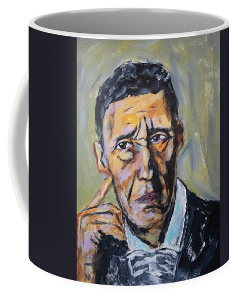 Man Coffee Mug featuring the painting The Thinker by Mark Ross