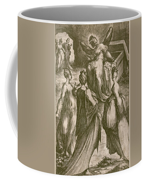 Jacques Bellange Coffee Mug featuring the drawing The Three Marys at the Tomb by Jacques Bellange