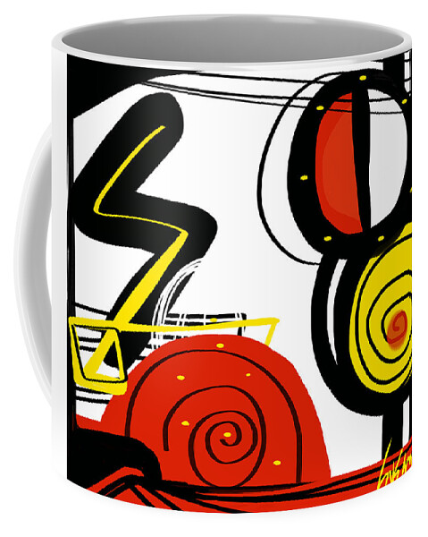 Pancreatic Cancer Coffee Mug featuring the digital art The Train to Somewhere in memoriam to Willie Garson by Susan Fielder