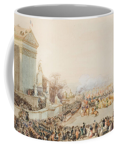 19th Century Artists Coffee Mug featuring the drawing The Translation of the Ashes of Napoleon - 15 December, 1840 by Eugene Louis Lami