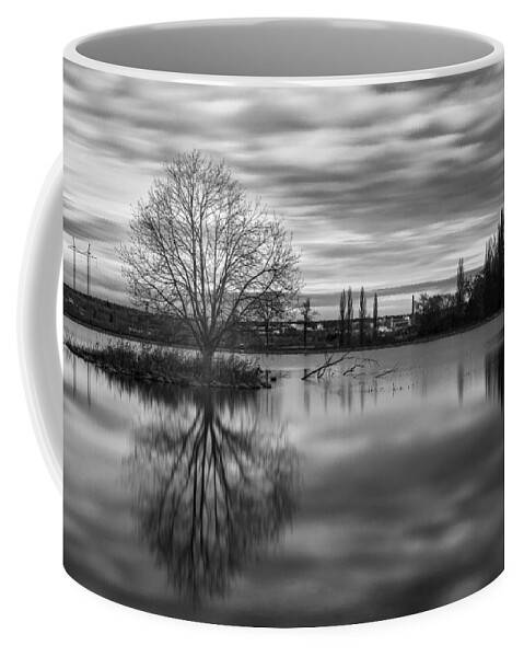 Minimalist Coffee Mug featuring the photograph The tree in the Water by Martin Vorel Minimalist Photography