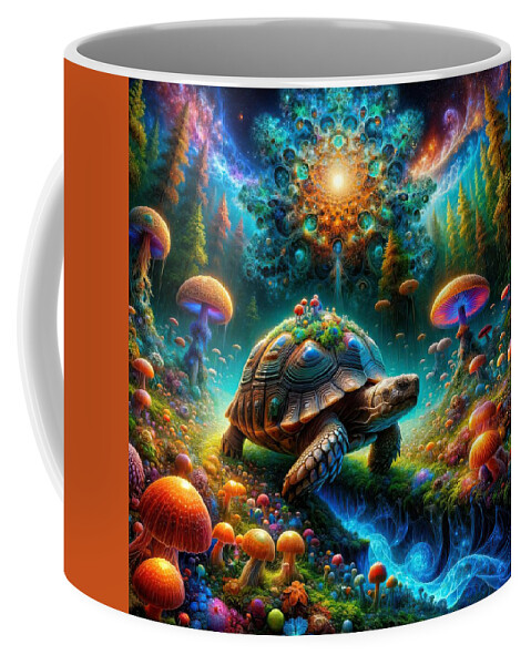 Turtle Coffee Mug featuring the digital art The Turtles Dream by Bill And Linda Tiepelman