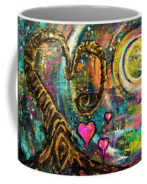 Heart Coffee Mug featuring the painting Hidden Heart Tree by Joanne Herrmann