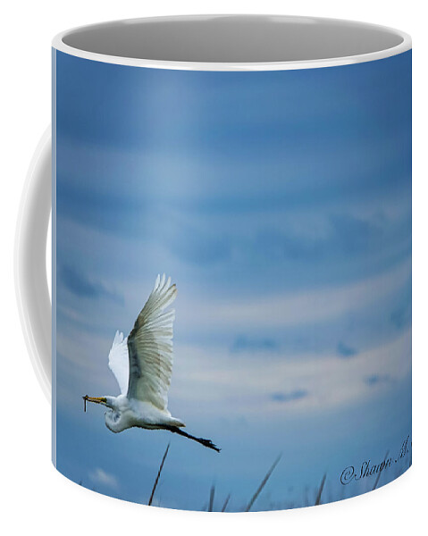 Bird Coffee Mug featuring the photograph The V of the Blue by Shawn M Greener