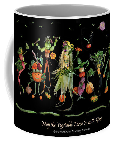 Humor Coffee Mug featuring the photograph The Vegetable Crusaders by Nancy Griswold