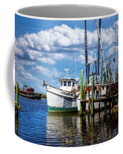 Boats Coffee Mug featuring the photograph The Virginia Lee Shrimp Boat by Debra and Dave Vanderlaan