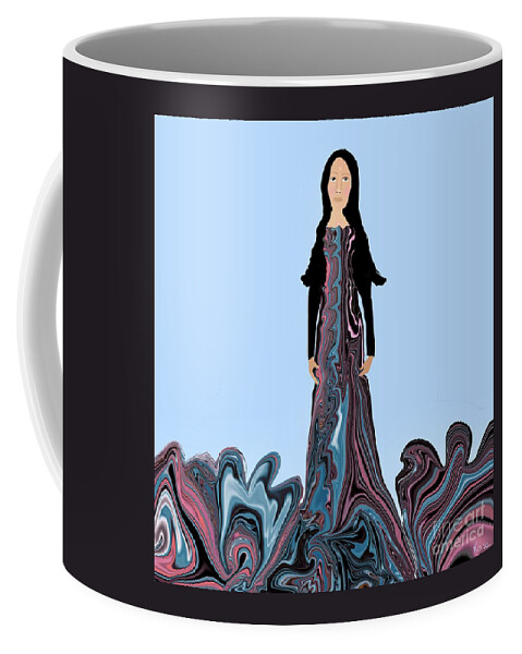 Lady Coffee Mug featuring the digital art The wait by Elaine Hayward