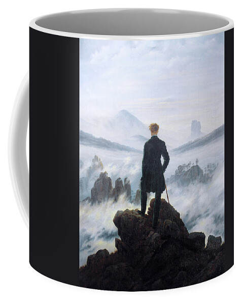 Wanderer Coffee Mug featuring the digital art The Wanderer Above the Sea of Fog by Long Shot