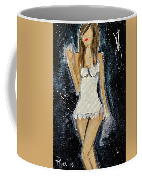Chemise Coffee Mug featuring the painting The White Chemise by Roxy Rich