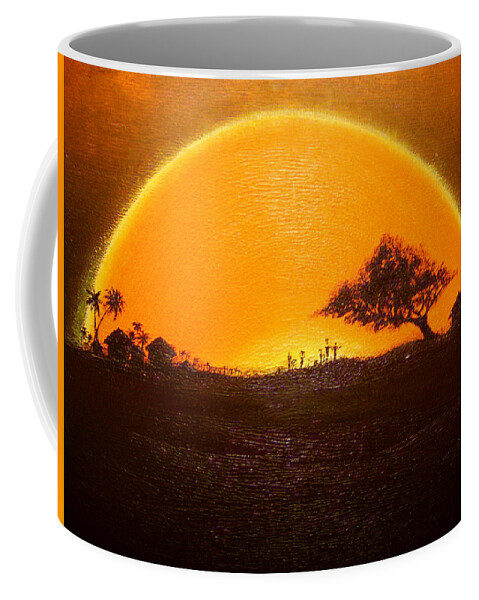 Africa Coffee Mug featuring the painting The Wisdom Tree by Nii Hylton
