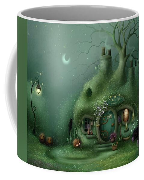 Fantasy House Coffee Mug featuring the painting The Witchy Wooo by Joe Gilronan