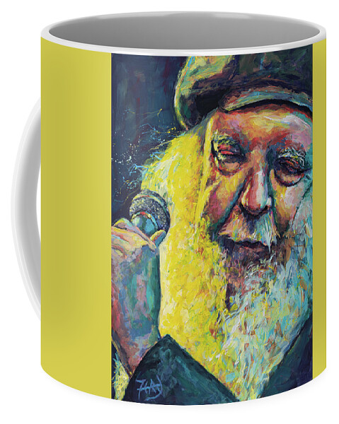 Acrylic Coffee Mug featuring the painting The World's Most Dangerous Poet by Robert FERD Frank