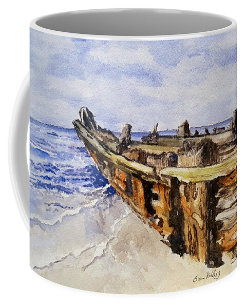 Watercolor Coffee Mug featuring the painting The Wrecks by Eileen Kelly