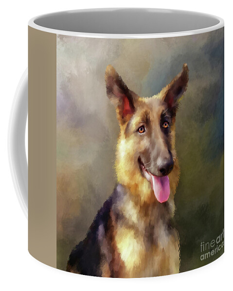 Dog Coffee Mug featuring the digital art The Youngster by Lois Bryan