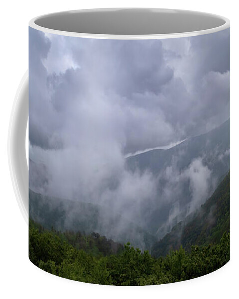 Shenandoah National Park Coffee Mug featuring the photograph There Goes the Rain Again - Shenandoah National Park by Susan Rissi Tregoning