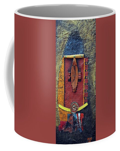 African Art Coffee Mug featuring the painting This Is Major Tom by Michael Nene