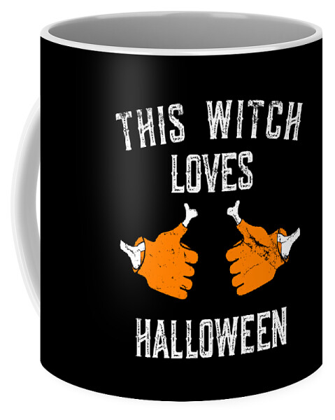 Funny Coffee Mug featuring the digital art This Witch Loves Halloween by Flippin Sweet Gear