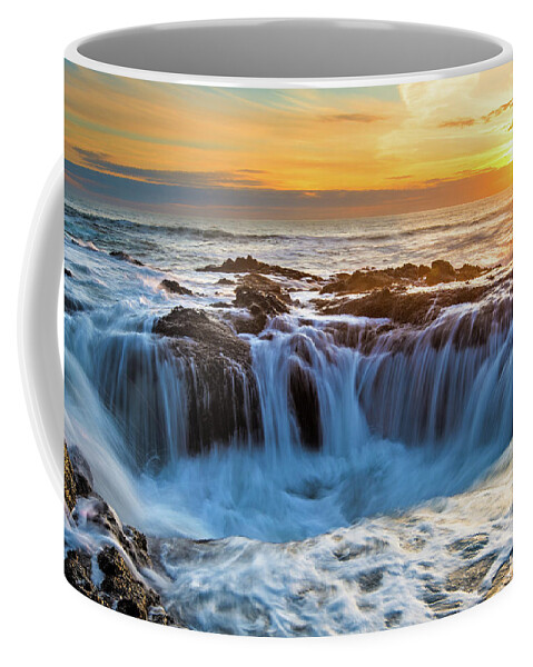 Thor's Coffee Mug featuring the photograph Thor's Well by Patrick Campbell