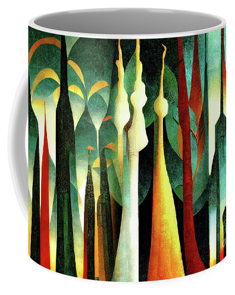 Ai Generated Coffee Mug featuring the photograph Three Art Deco Trees by Jack Torcello