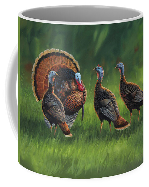 Turkey Coffee Mug featuring the painting Three Ladies by Guy Crittenden