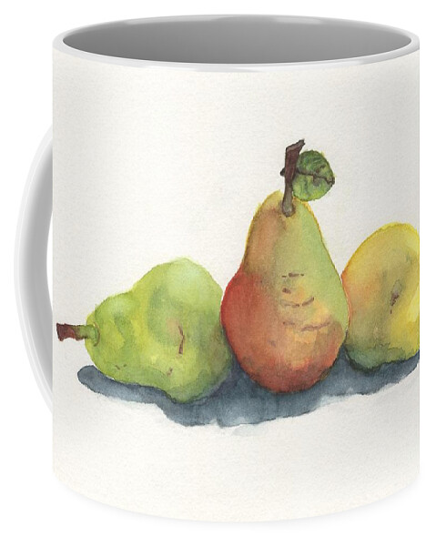 Pears Coffee Mug featuring the painting Three of a Pear by Vicki B Littell
