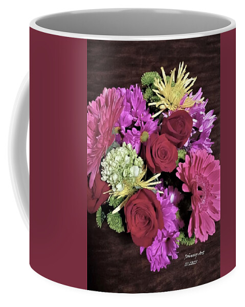 Floral Coffee Mug featuring the photograph Three Roses in Color by John Anderson