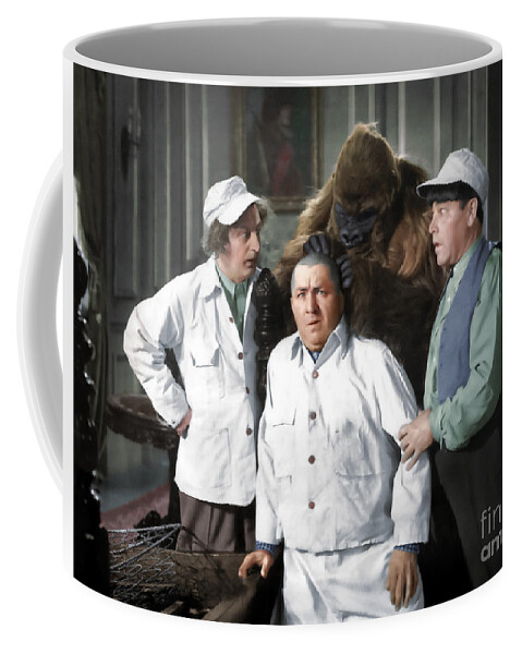 Funny Actors Coffee Mug featuring the photograph Three Stooges and the Gorilla by Franchi Torres