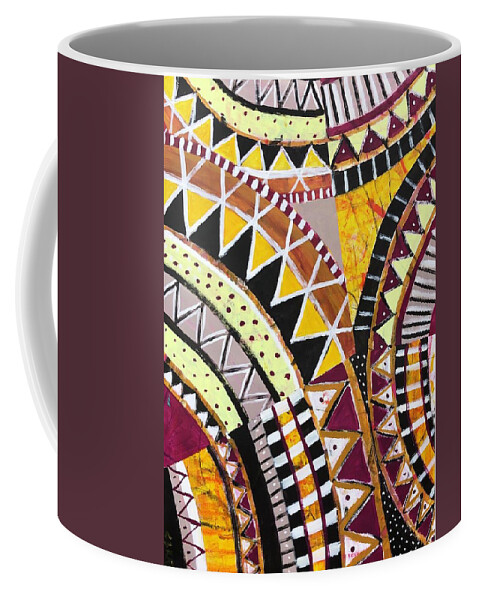 Abstract Coffee Mug featuring the painting Three Way by Cyndie Katz