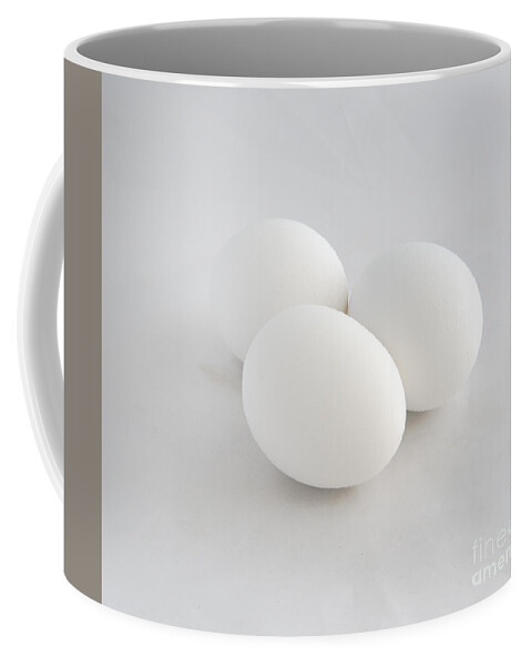 Eggs Coffee Mug featuring the photograph Three White Eggs by Kae Cheatham
