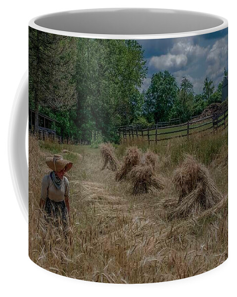 Old Fashioned Coffee Mug featuring the photograph Threshing the Wheat by Regina Muscarella