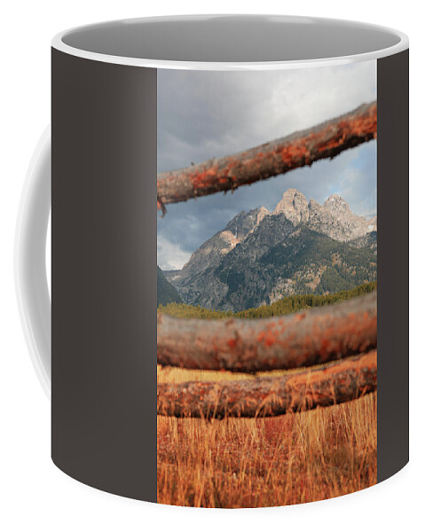 Mountain Coffee Mug featuring the photograph Through the Fence by Go and Flow Photos