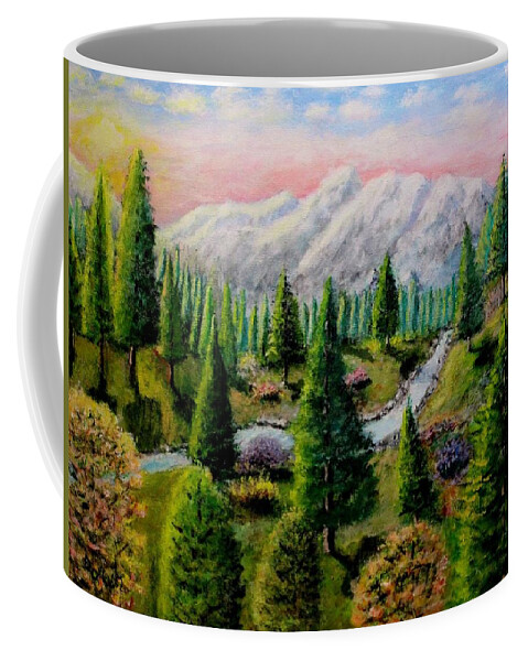 Landscape Coffee Mug featuring the painting  Through The Valley by Gregory Dorosh