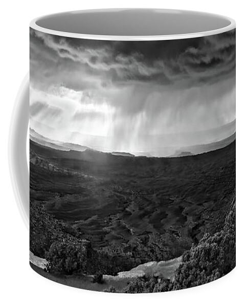 America Coffee Mug featuring the photograph Thunderstorm over Grand View Point Overlook in canyonlands by Jean-Luc Farges