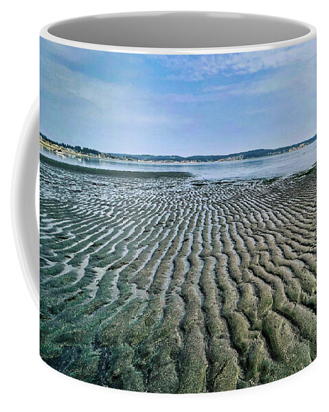 Beach Coffee Mug featuring the photograph Tide rivulets by Bradley Morris