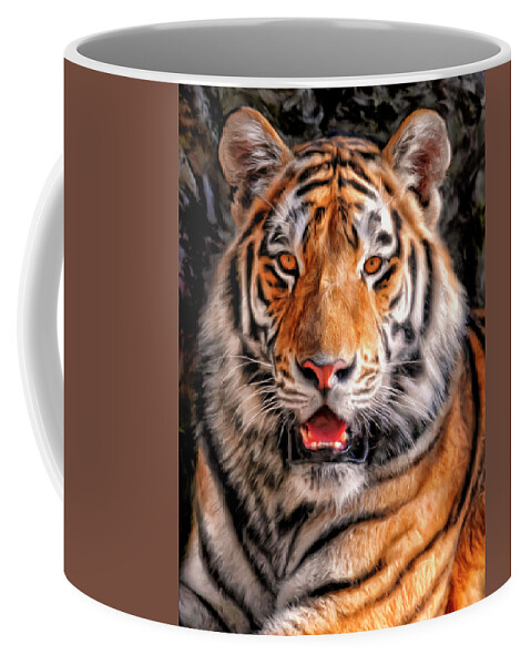 Tiger Coffee Mug featuring the painting Tiger by Dominic Piperata