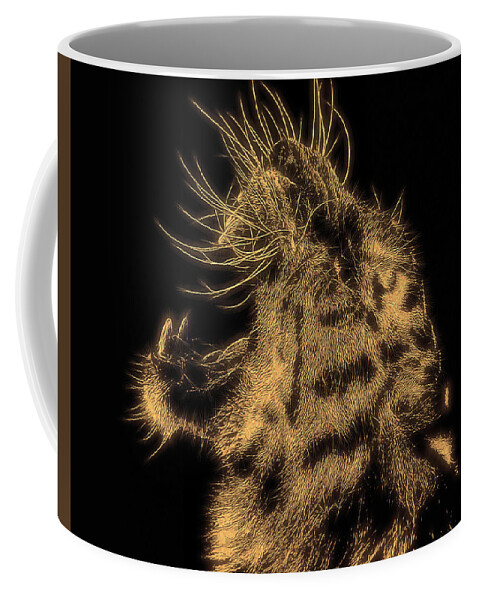 Africa Coffee Mug featuring the digital art Tiger Roar by Pheasant Run Gallery
