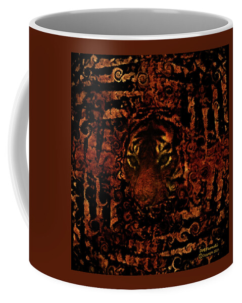 Abstract Coffee Mug featuring the digital art Tiger Stripe Fractals by Diane Parnell