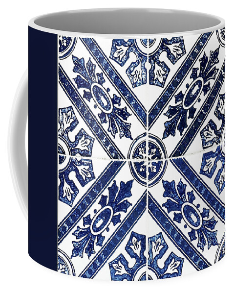 Blue Tiles Coffee Mug featuring the digital art Tiles Mosaic Design Azulejo Portuguese Decorative Art III by Irina Sztukowski