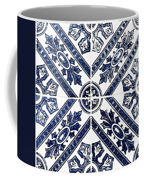 Blue Tiles Coffee Mug featuring the digital art Tiles Mosaic Design Azulejo Portuguese Decorative Art IV by Irina Sztukowski