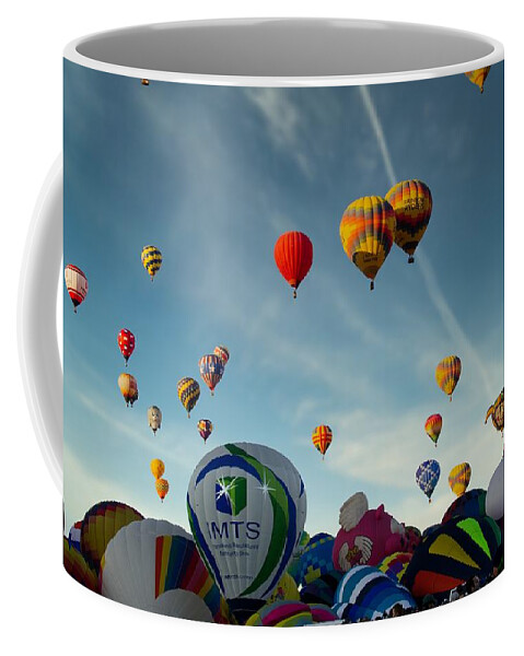 Albuquerque International Balloon Fiesta Coffee Mug featuring the photograph Up in the Air 3 by Segura Shaw Photography