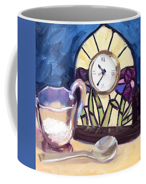 Spoon Coffee Mug featuring the painting Time for Sugar by Alice Leggett