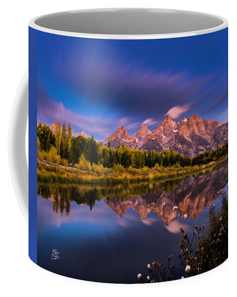 Long Exposure Coffee Mug featuring the photograph Time Stops over Tetons by Edgars Erglis