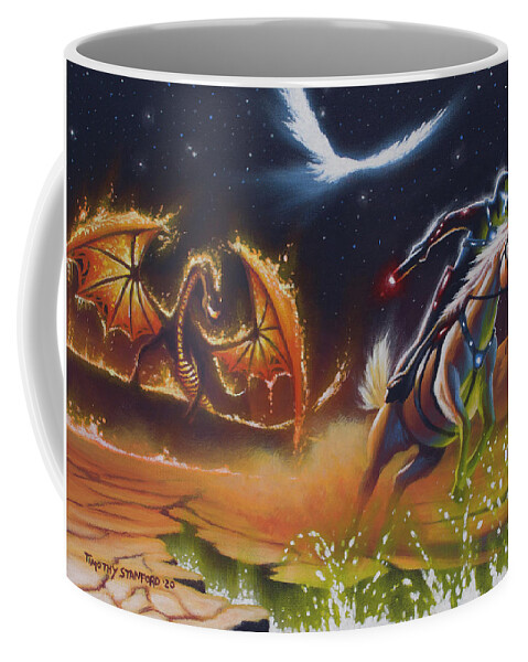Acrylic Coffee Mug featuring the painting Time to Go by Timothy Stanford
