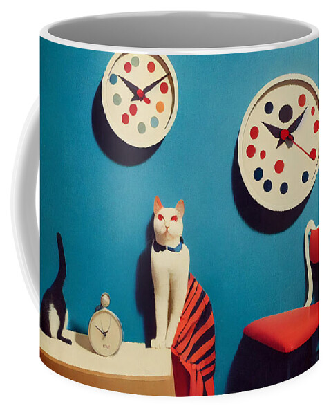Cat Coffee Mug featuring the digital art Timeless VIII by Jay Schankman