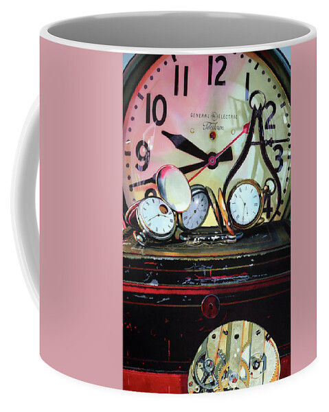 Clock Coffee Mug featuring the painting Timeout by Denny Bond
