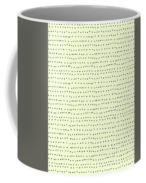 Whimsical Coffee Mug featuring the digital art Tiny Black Polka Dots On Cream Color by Ashley Rice