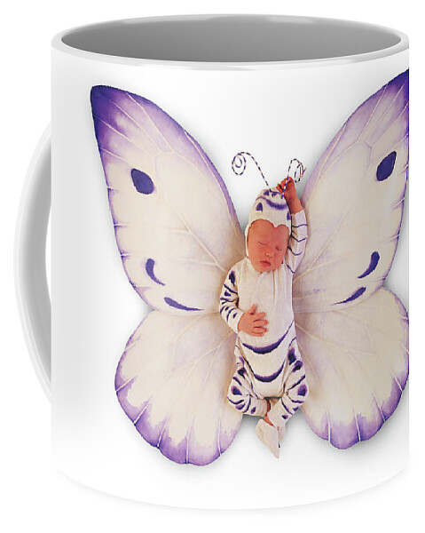 Butterfly Coffee Mug featuring the photograph Tiny Butterfly #4 by Anne Geddes