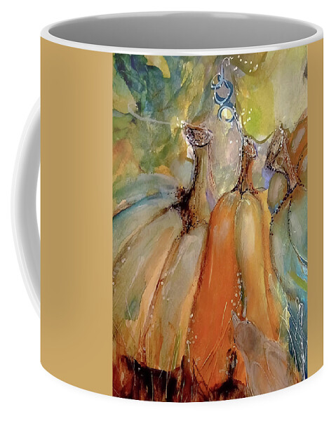 Harvest Coffee Mug featuring the painting Tiny Harvest With My Pet Dove by Lisa Kaiser